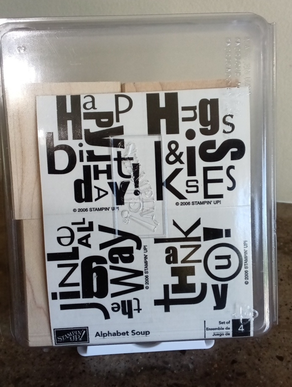 Stampin' Up Wood mount Rubber Stamps "Alphabet Soup" - NWOT